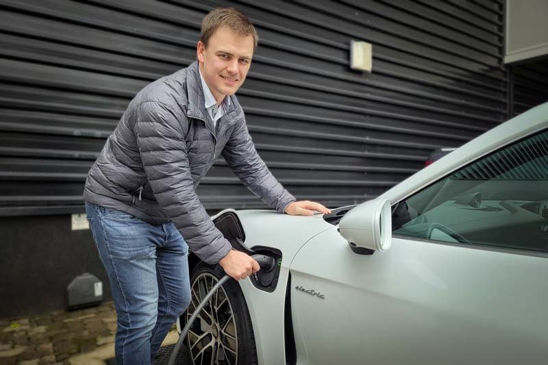 Erwin Meyer Charging the Porsche Taycan